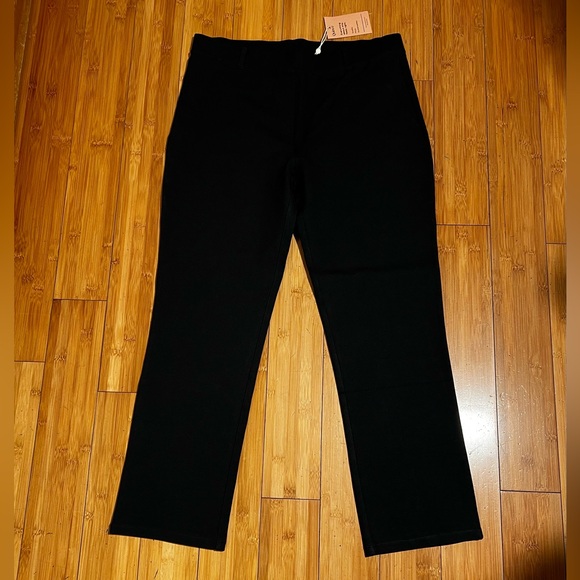 NWT Quince Pull On Ultra-Stretch Ponte Straight Leg Pants Black Size L - Picture 3 of 14